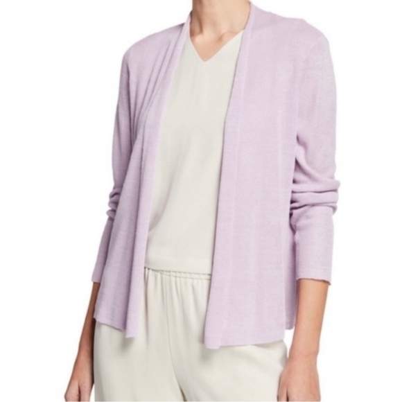 Eileen Fisher Sweaters - Eileen Fisher Lilac Thin Knit Cardigan Open Front 1X